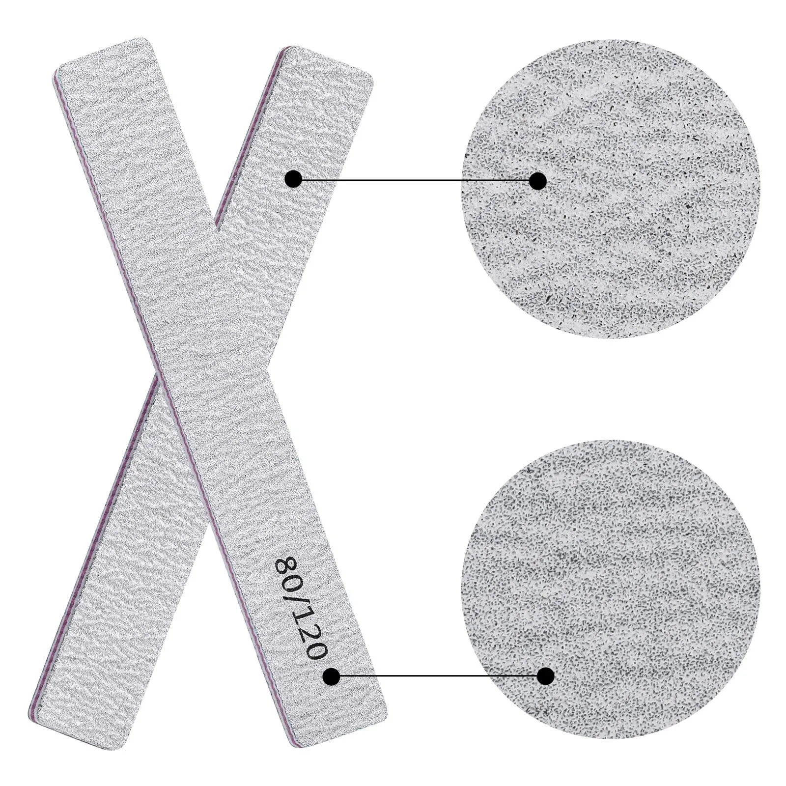 100 Pcs Nail Files for Acrylic Nails 80/120 Grit Double Sides Emery Boards Professional Nail Buffering Files