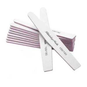 100/180 Grit Emery Boards for Nails,Professional Nail Files for Natural Nails,Double Sides Washalbe Buffer Block Disposable Nail Files for Acrylic Nails