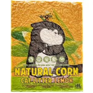 2 FOR $15: Angel Natural Corn Lemon Cat Litter 6L