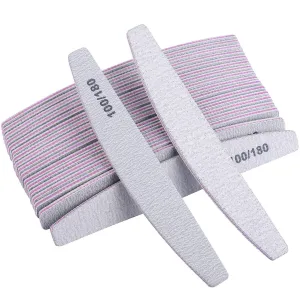 25 Packs 100/180 Grits Nail Files and Buffers Professional Double Sided Emery Boards Manicure Tool for Acrylic Nails 25 Count (Pack of 1)