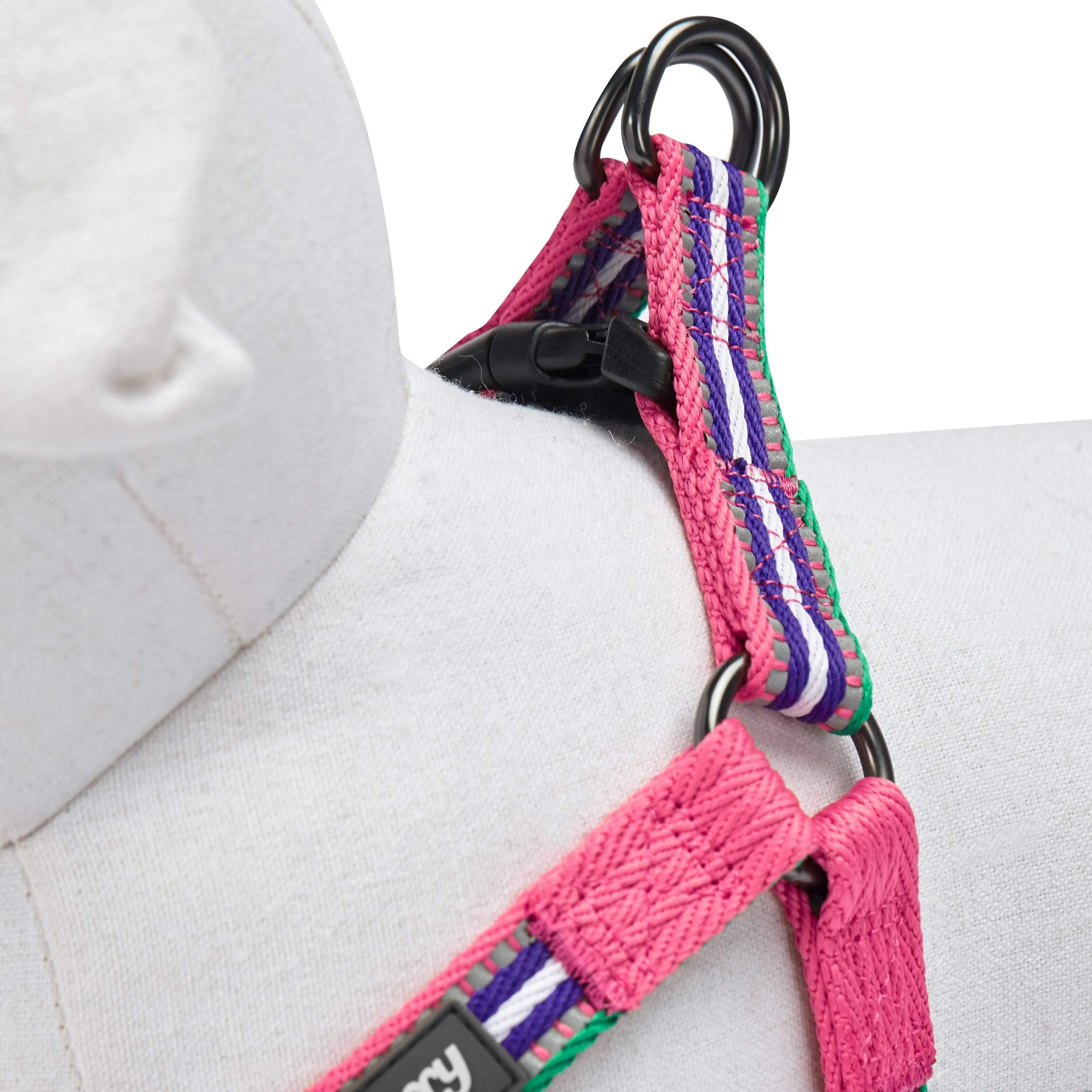 3M Reflective Step-in Dog Harness in Multi-colored Stripes