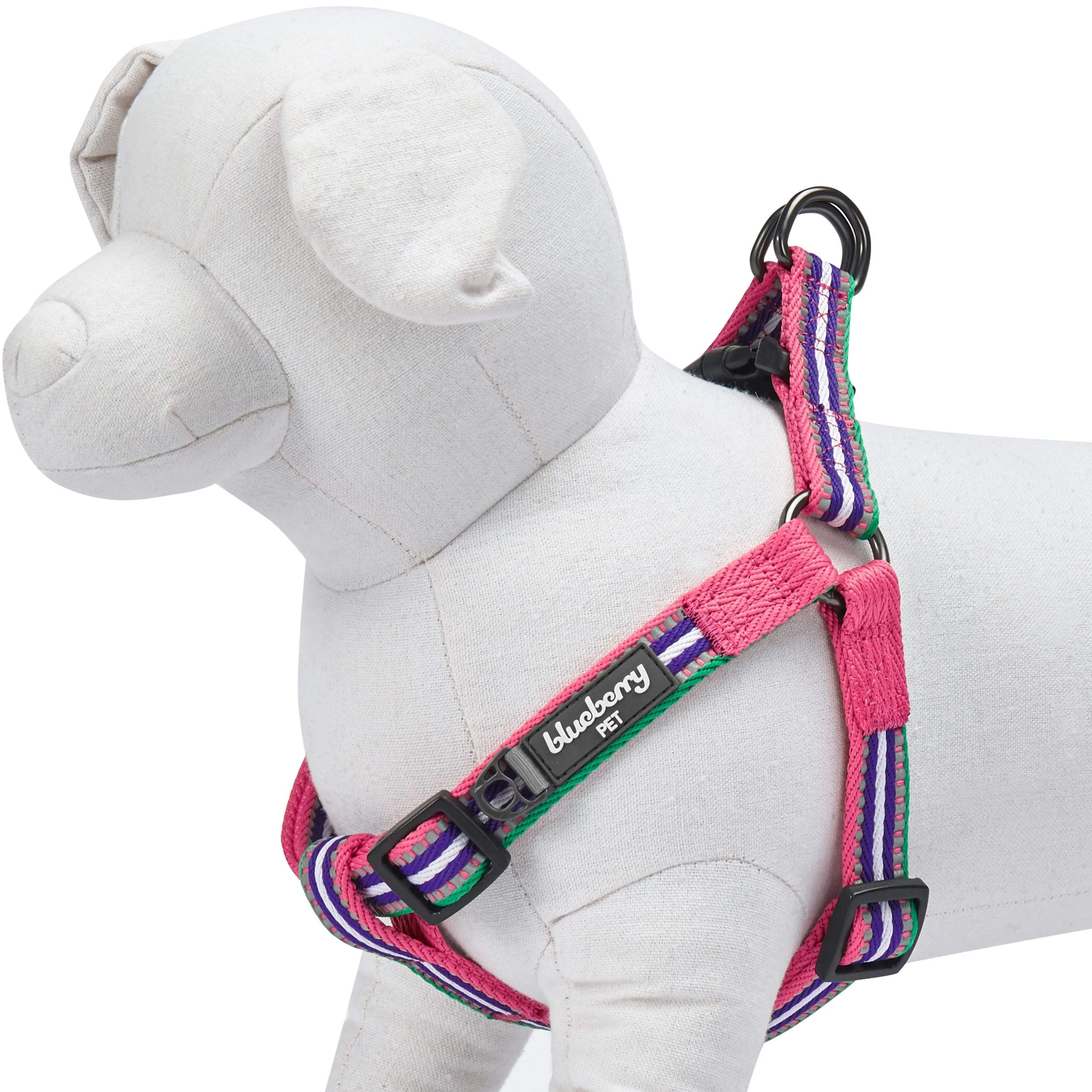 3M Reflective Step-in Dog Harness in Multi-colored Stripes