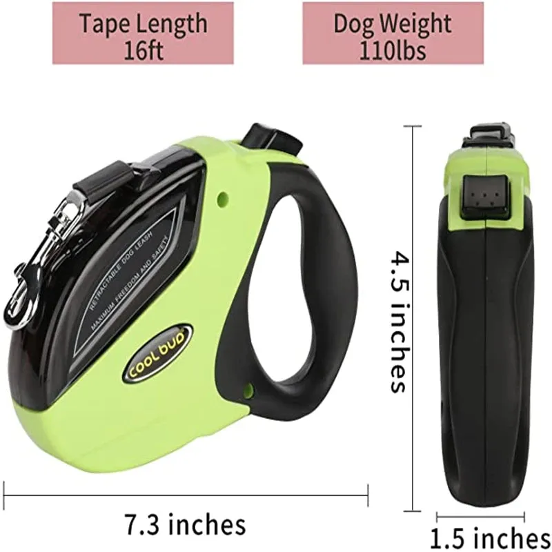 5M Dog Leash Automatic Retractable Walking Running Leads Durable Leash Cat Leashes Extending Dogs for Large Medium Dogs Puppy