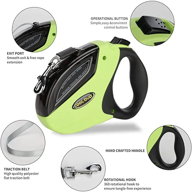 5M Dog Leash Automatic Retractable Walking Running Leads Durable Leash Cat Leashes Extending Dogs for Large Medium Dogs Puppy
