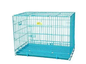 Adidog Metal Cage With Removable Tray For Dogs/Rabbit Blue 30 Inch Medium 3 no.