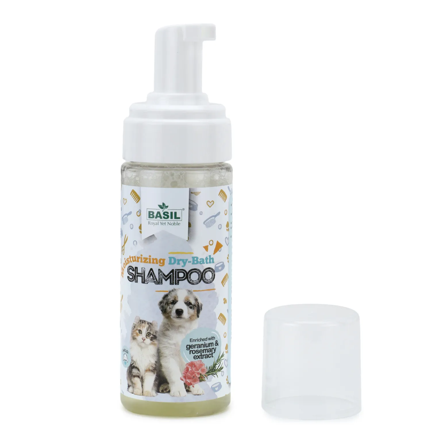 BASIL Moisturising Foam Dry Bath Shampoo for Dogs and Cats