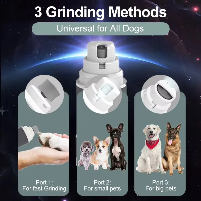 Canine Nail Grinder with LED Light - 3-Speed Quiet Motor