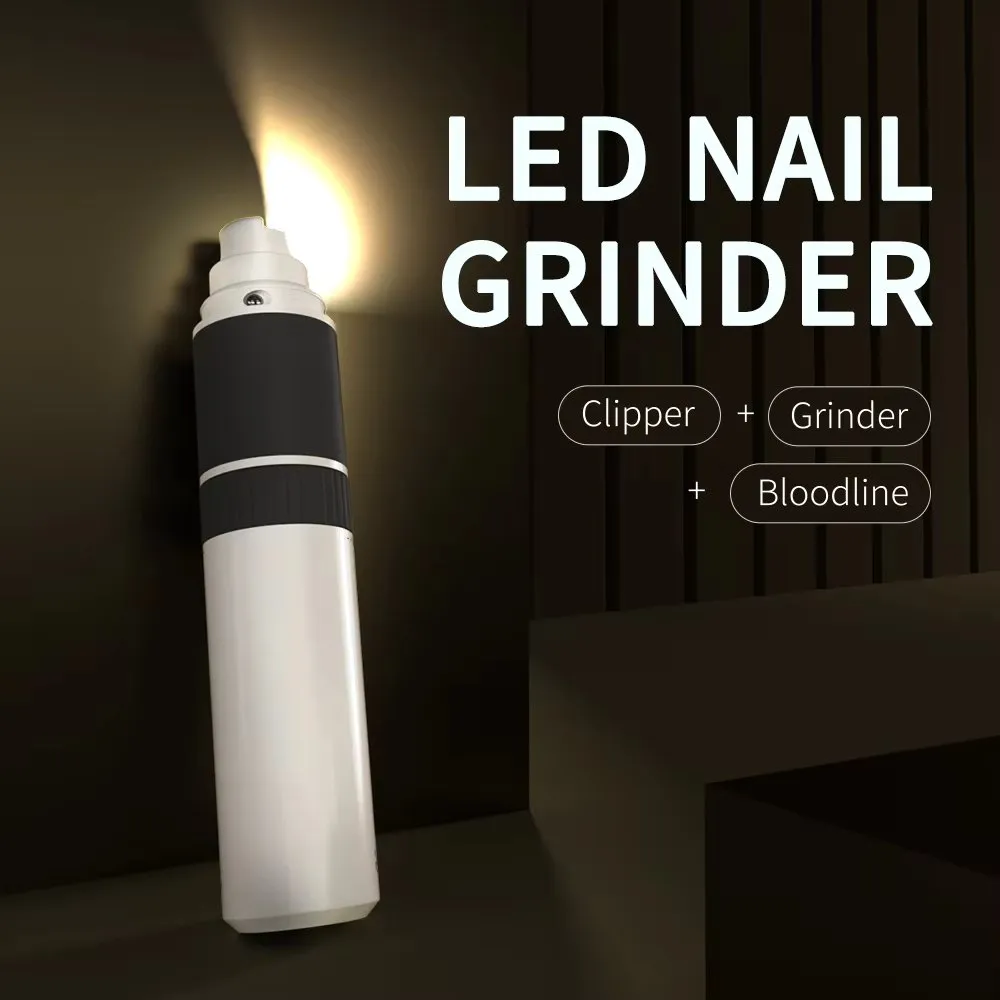 Canine Nail Grinder with LED Light - 3-Speed Quiet Motor