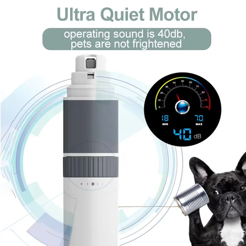 Canine Nail Grinder with LED Light - 3-Speed Quiet Motor