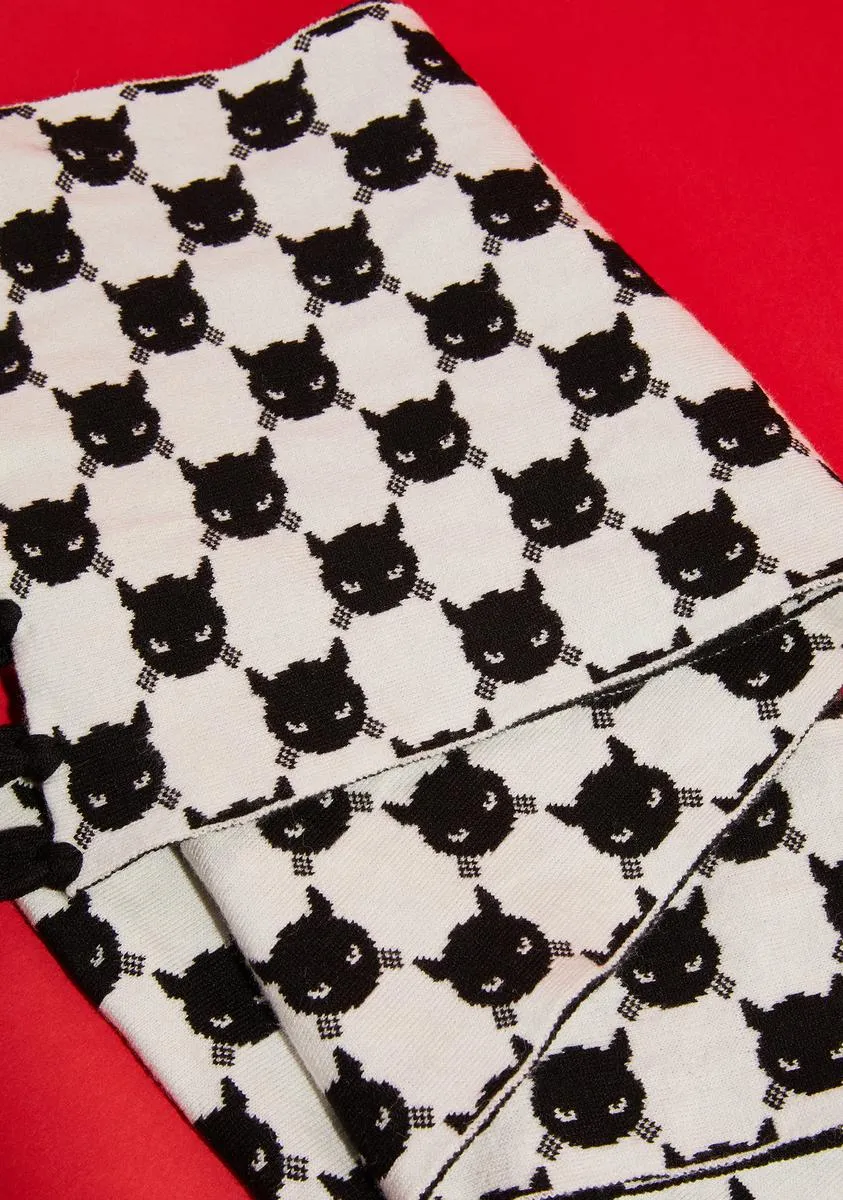 Cat Bandit Checkered Scarf