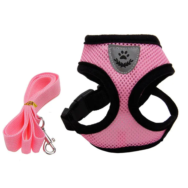 Cat harness Pet traction adjustable mesh