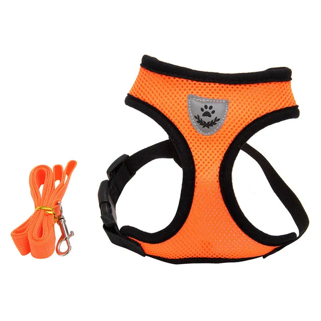 Cat harness Pet traction adjustable mesh