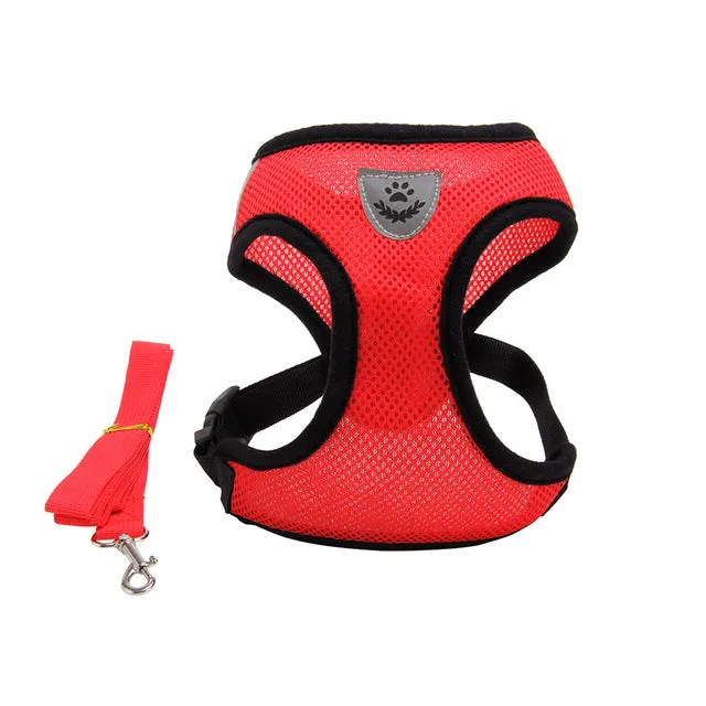 Cat harness Pet traction adjustable mesh
