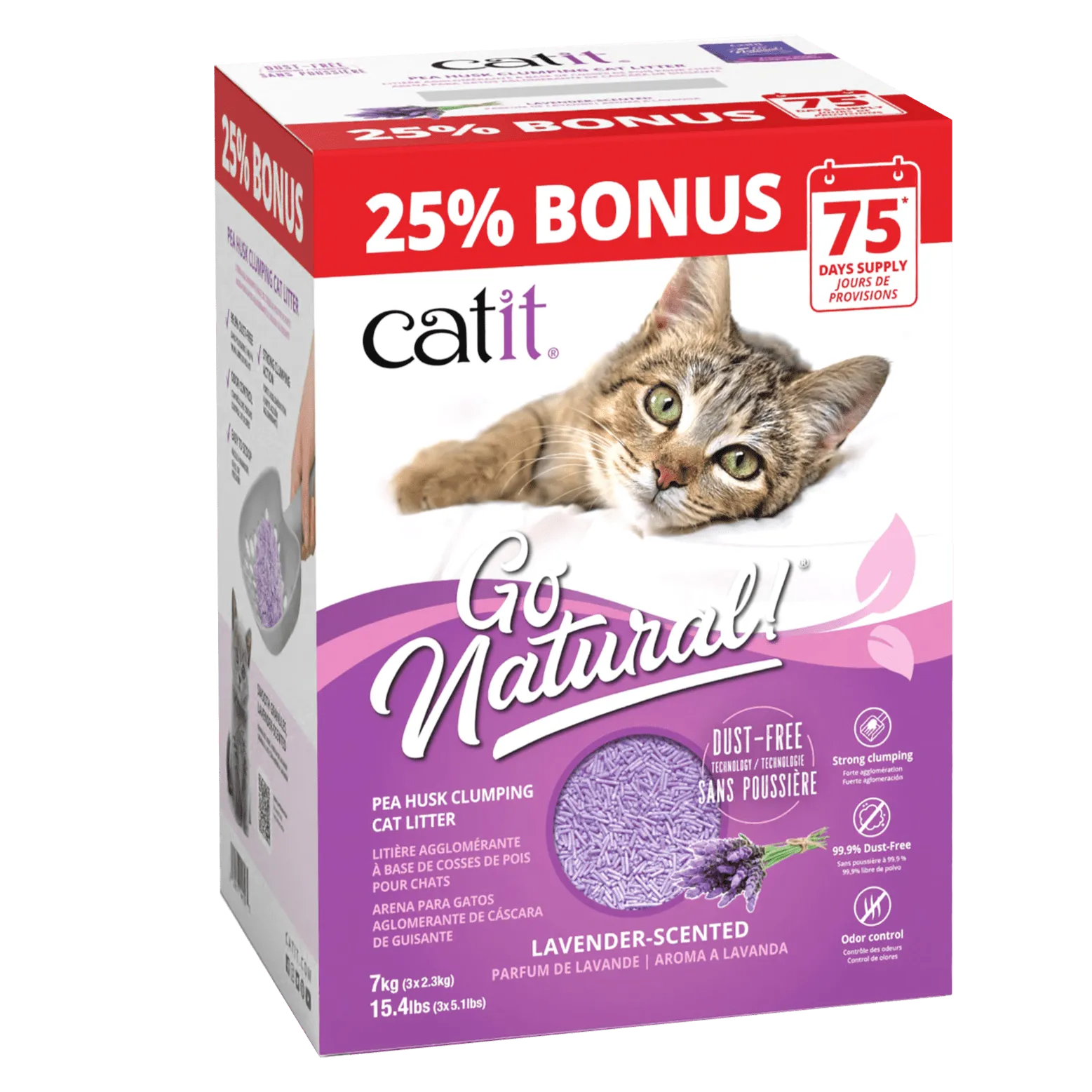 Catit Go Natural! Pea Husk Lavender-Scented Clumping Cat Litter
