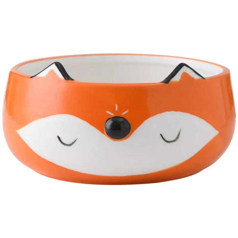 Ceramic Fox Cat Dog Bowls  | Cute Animal Bowl | Children Tableware