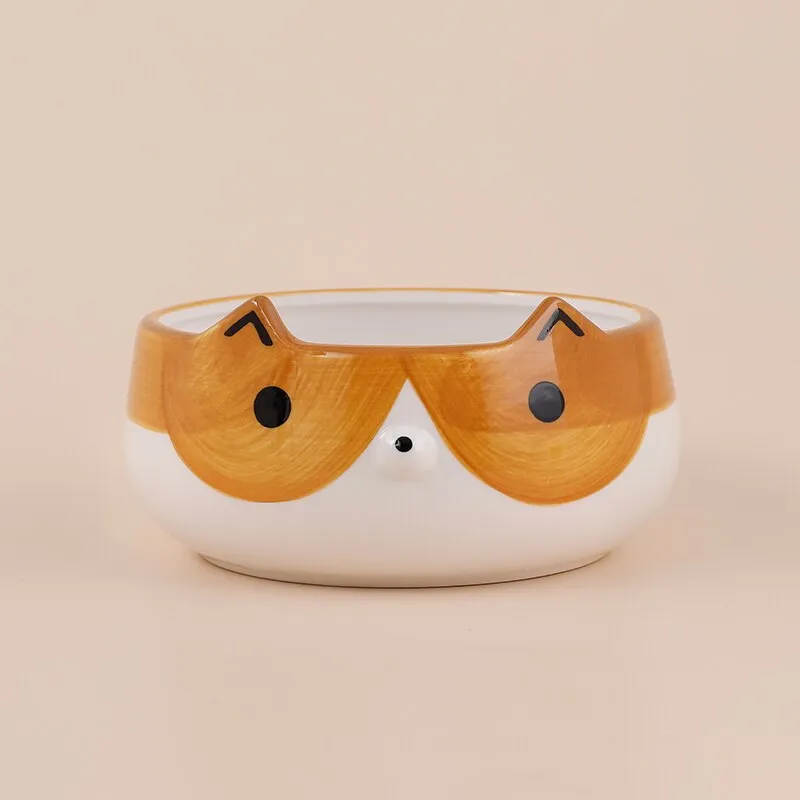 Ceramic Fox Cat Dog Bowls  | Cute Animal Bowl | Children Tableware
