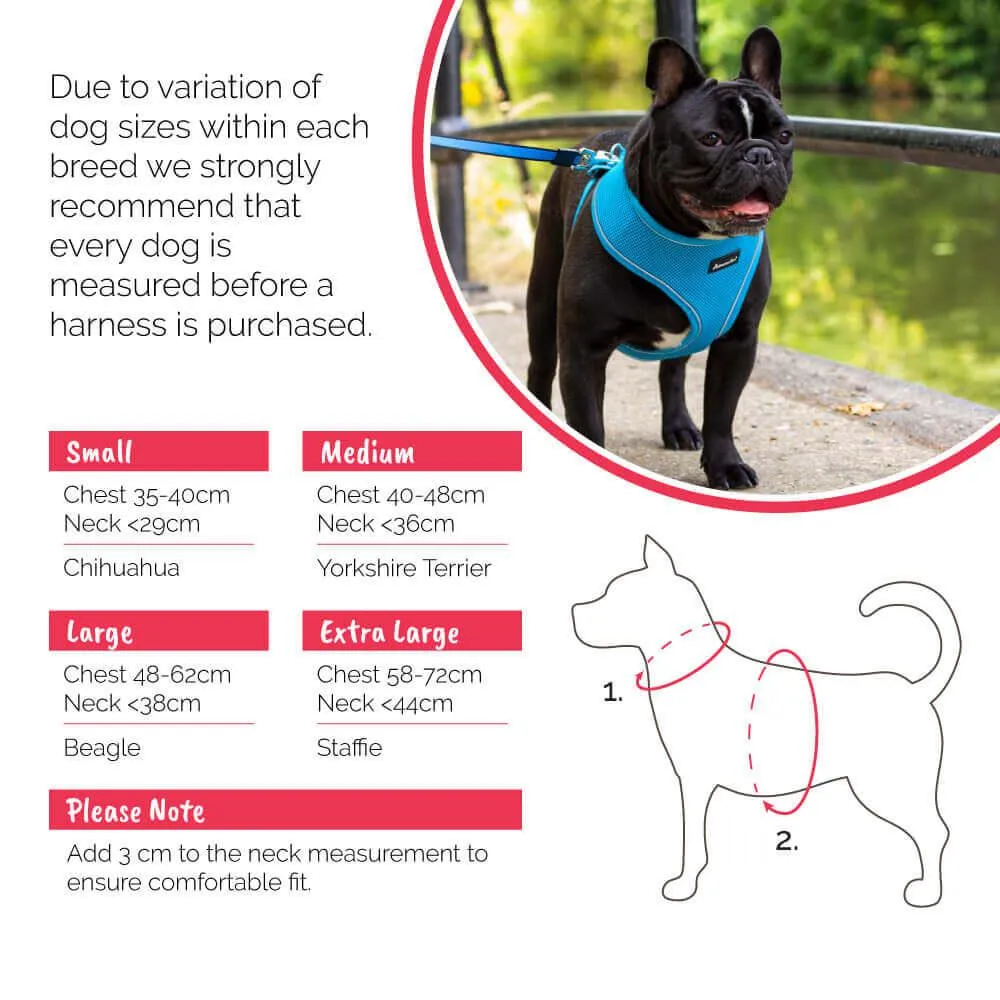 Dog Harness with Reflective Strip - Pink Llama Print S/M/L
