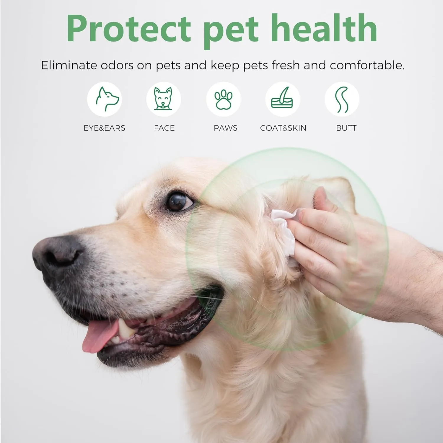 Dog Wipes, 100 Count Pet Grooming Wipes, Conditioning Shine Coat, Cleaning and Deodorizing, Pet Wipes for Dogs & Cats, for Sensitive Skin (Jasmine)