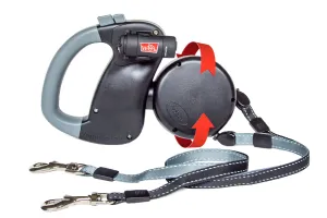 Dual Doggie Retractable Leash with Light