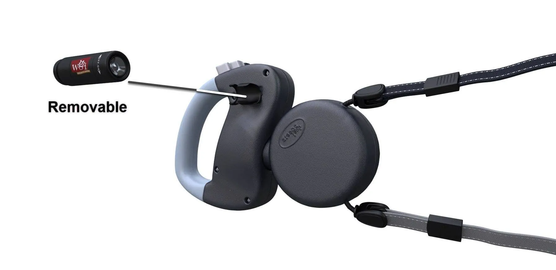 Dual Doggie Retractable Leash with Light