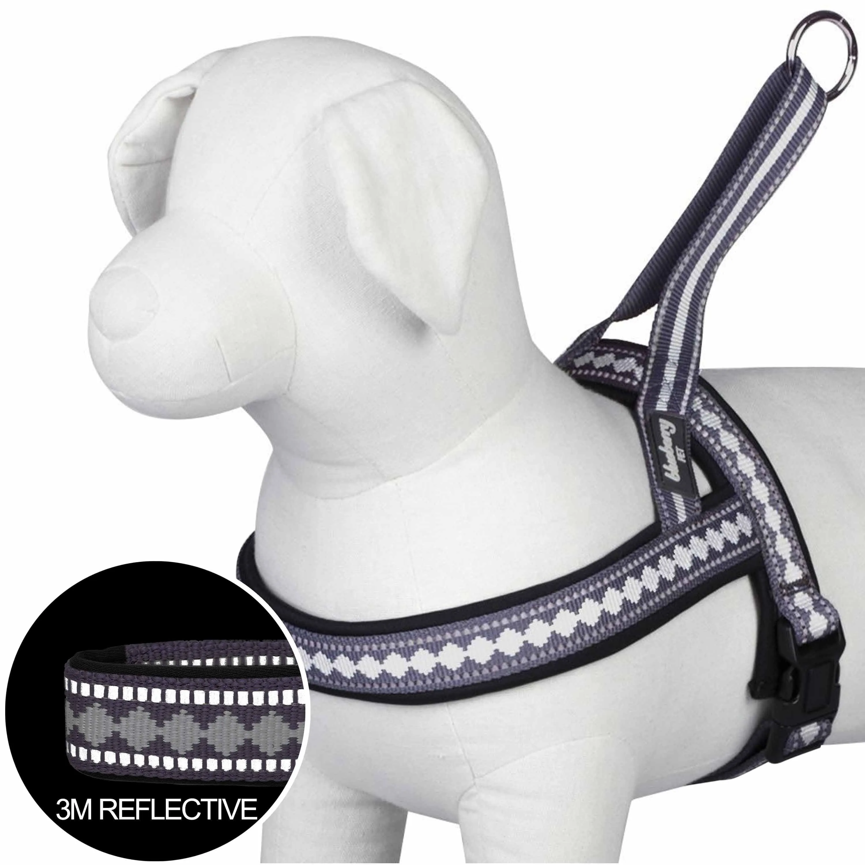 Easy On/Off | Soft 3M Reflective Jacquard Dog Harness with Handle