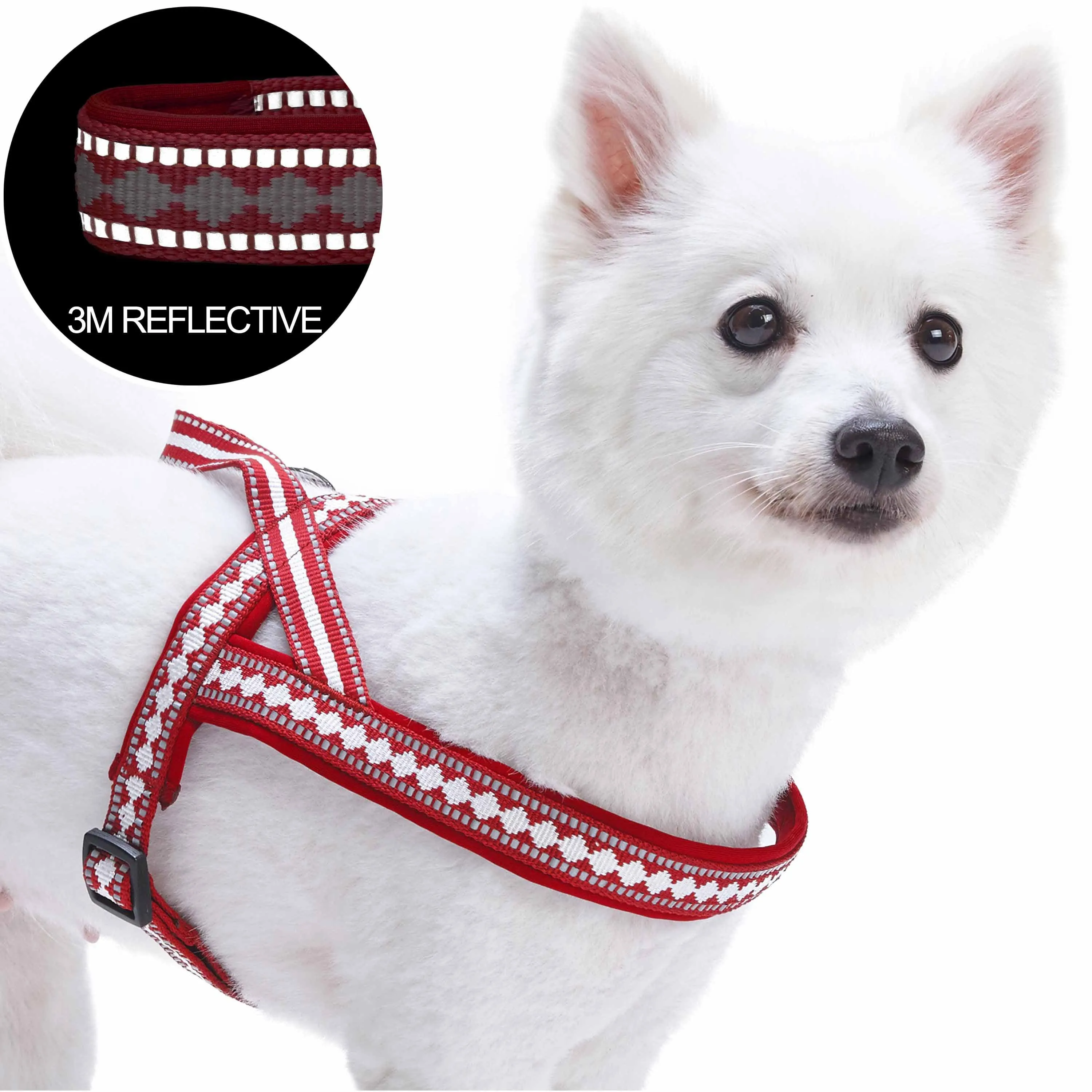 Easy On/Off | Soft 3M Reflective Jacquard Dog Harness with Handle