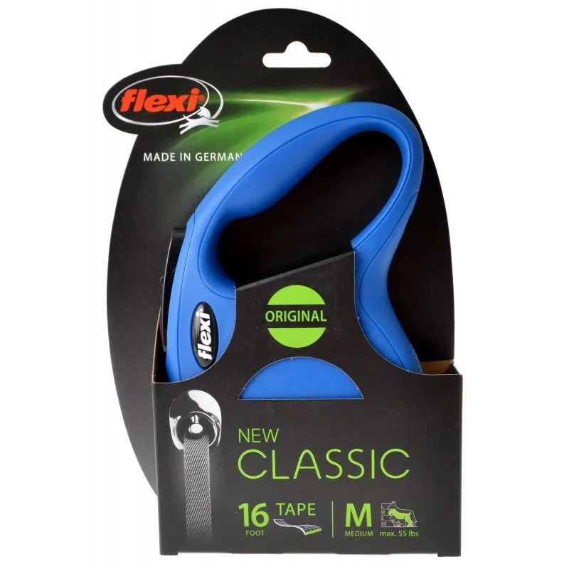 Flexi New Classic Retractable Tape Leash Blue