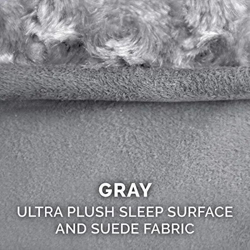 FurHaven Pet Dog Bed | Orthopedic Ultra Plush Luxe Lounger Pet Bed for Dogs & Cats, Gray, Jumbo