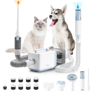 iPettie D23 Pro Pet Grooming Kit for Dogs: Vacuum Dog Brush and Dog Trimmer Vacuum  95F-140F Adjustable Temperature, Adjustable Wind Speed, 23000 PA Suction for All Pet Grooming Needs