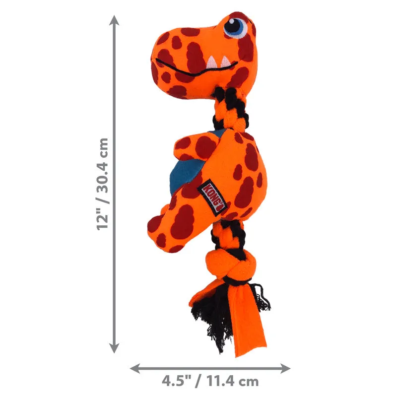 KONG Signature Dynos, Squeaky, Soft, Stretchy, Strong Fleece Rope Tug Toy - Medium - Two Colours