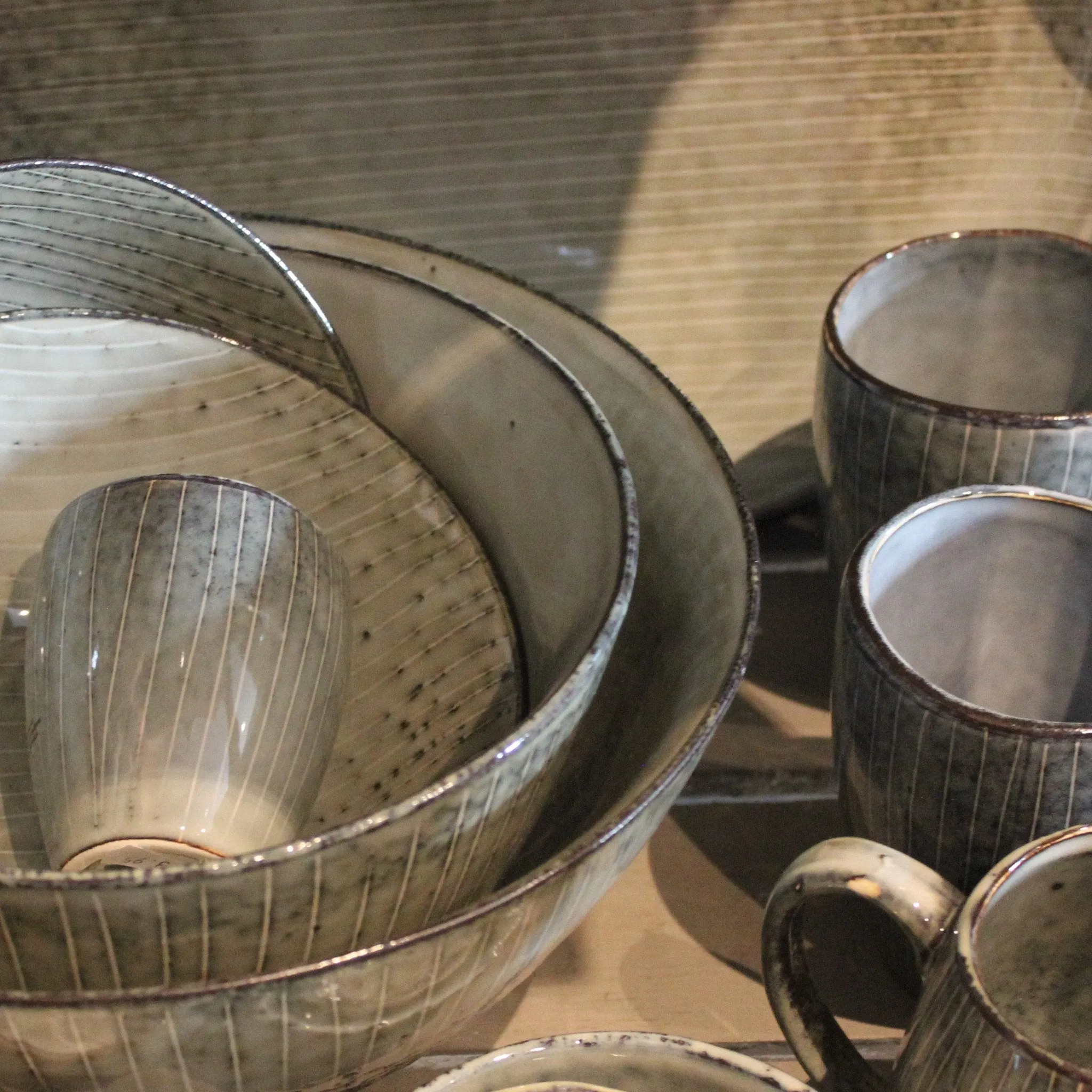 Nordic Sea Ceramic Bowls & Oval Platter by Broste Copenhagen