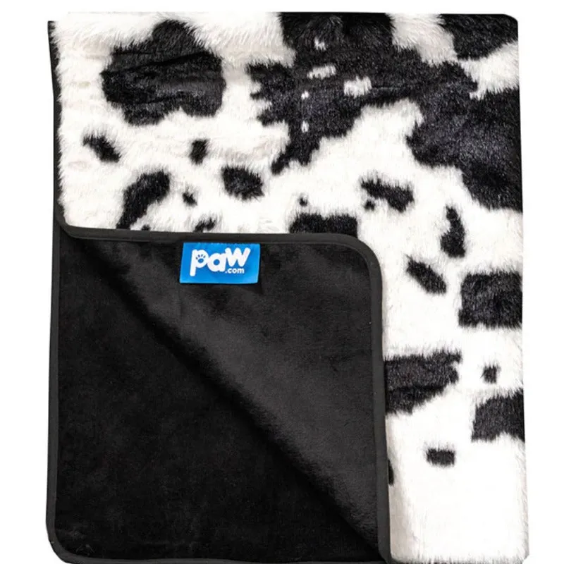 Paw Brands, PupProtector™ Waterproof Throw Blanket, Black Faux Cowhide