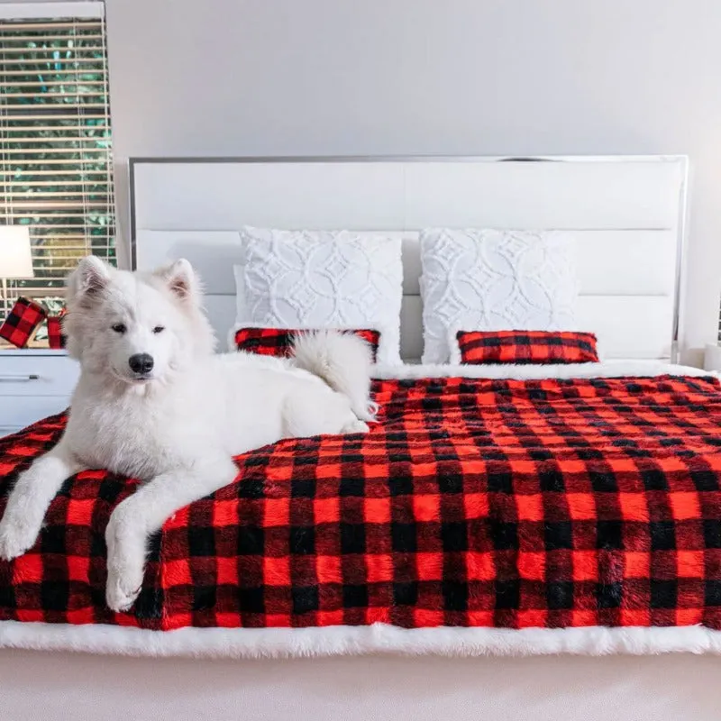 Paw Brands, PupProtector™ Waterproof Throw Blanket, Buffalo Red Plaid