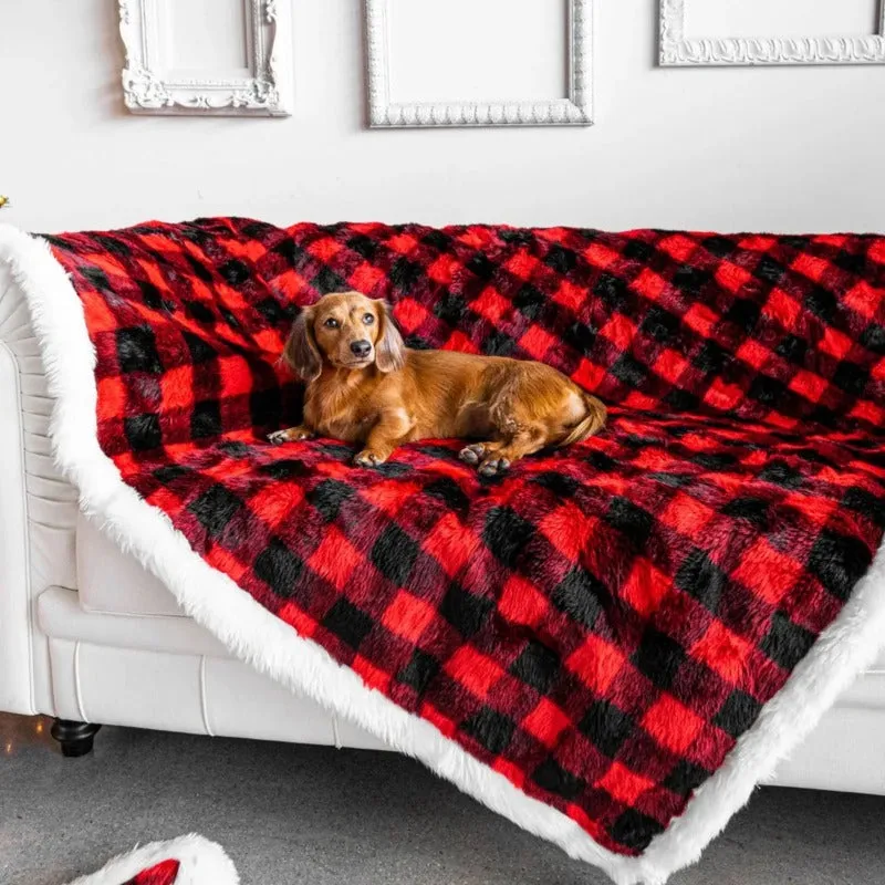 Paw Brands, PupProtector™ Waterproof Throw Blanket, Buffalo Red Plaid