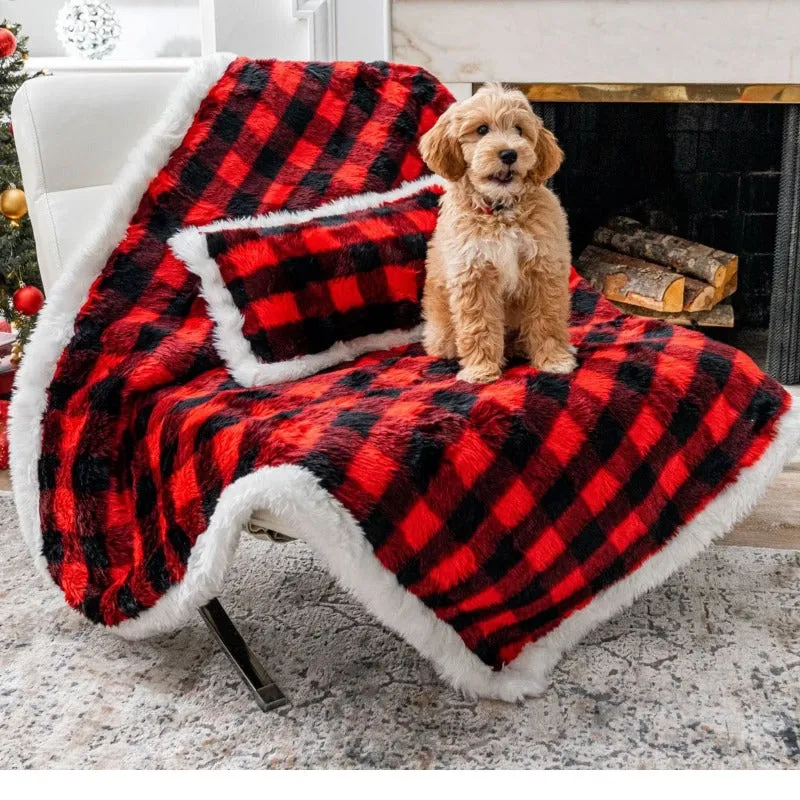 Paw Brands, PupProtector™ Waterproof Throw Blanket, Buffalo Red Plaid