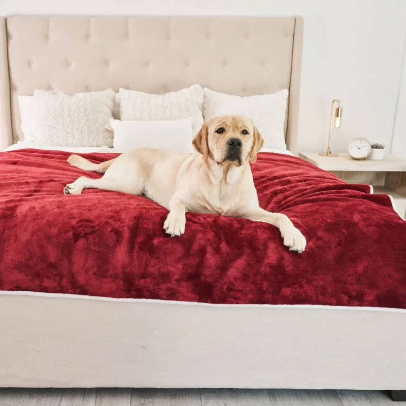 Paw Brands, PupProtector™ Waterproof Throw Blanket, Red Velvet