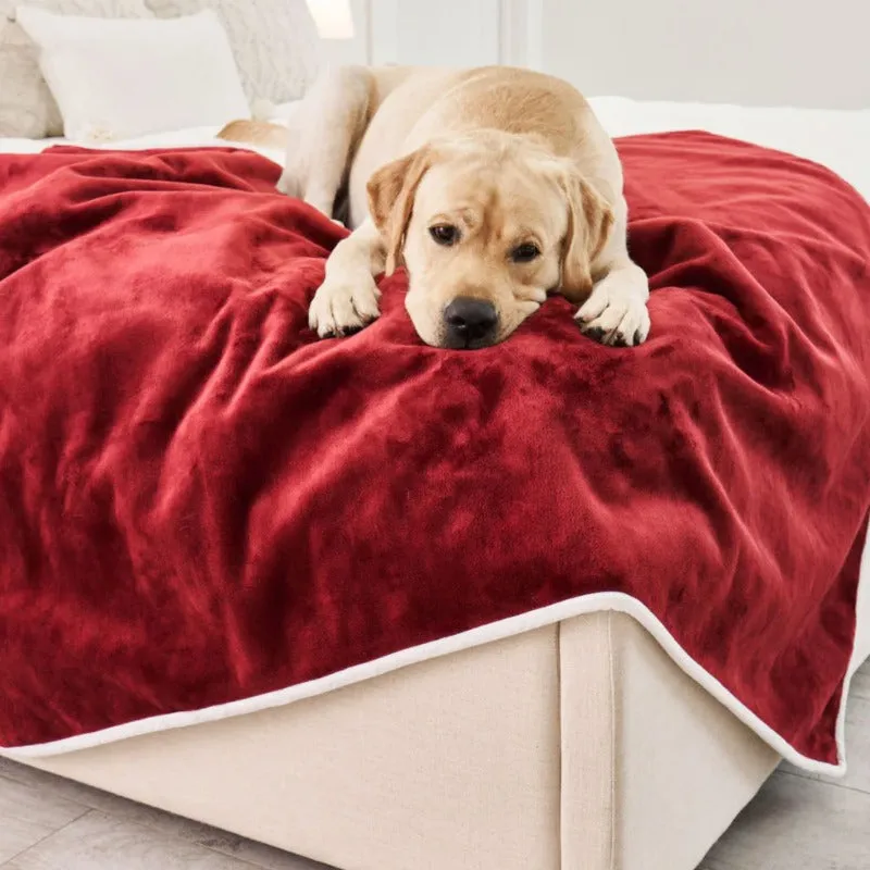 Paw Brands, PupProtector™ Waterproof Throw Blanket, Red Velvet
