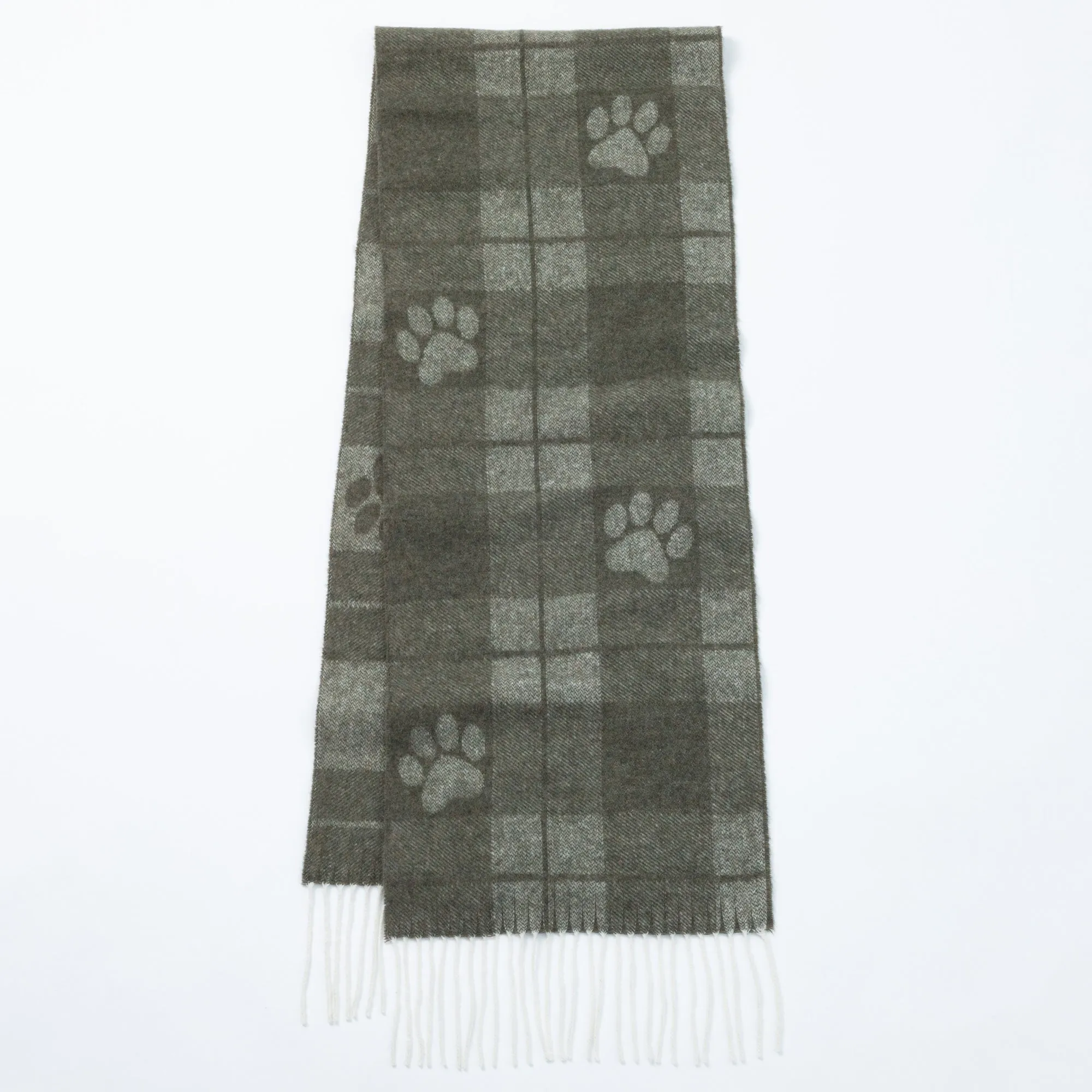 Paw Plaid Merino Wool & Cashmere Scarf
