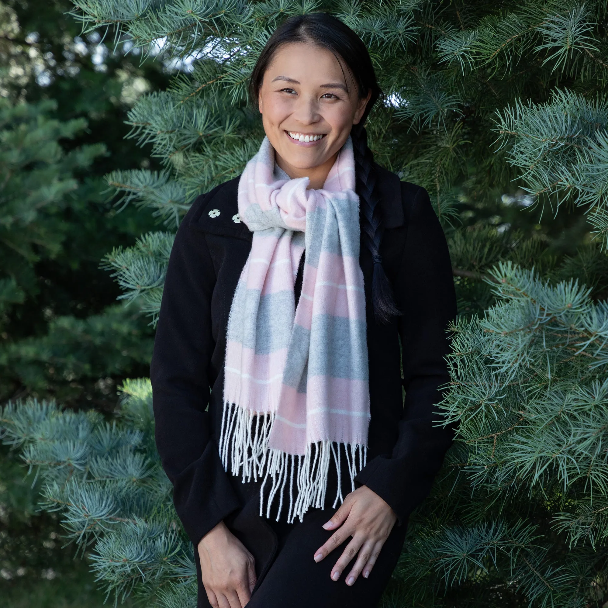 Paw Plaid Merino Wool & Cashmere Scarf