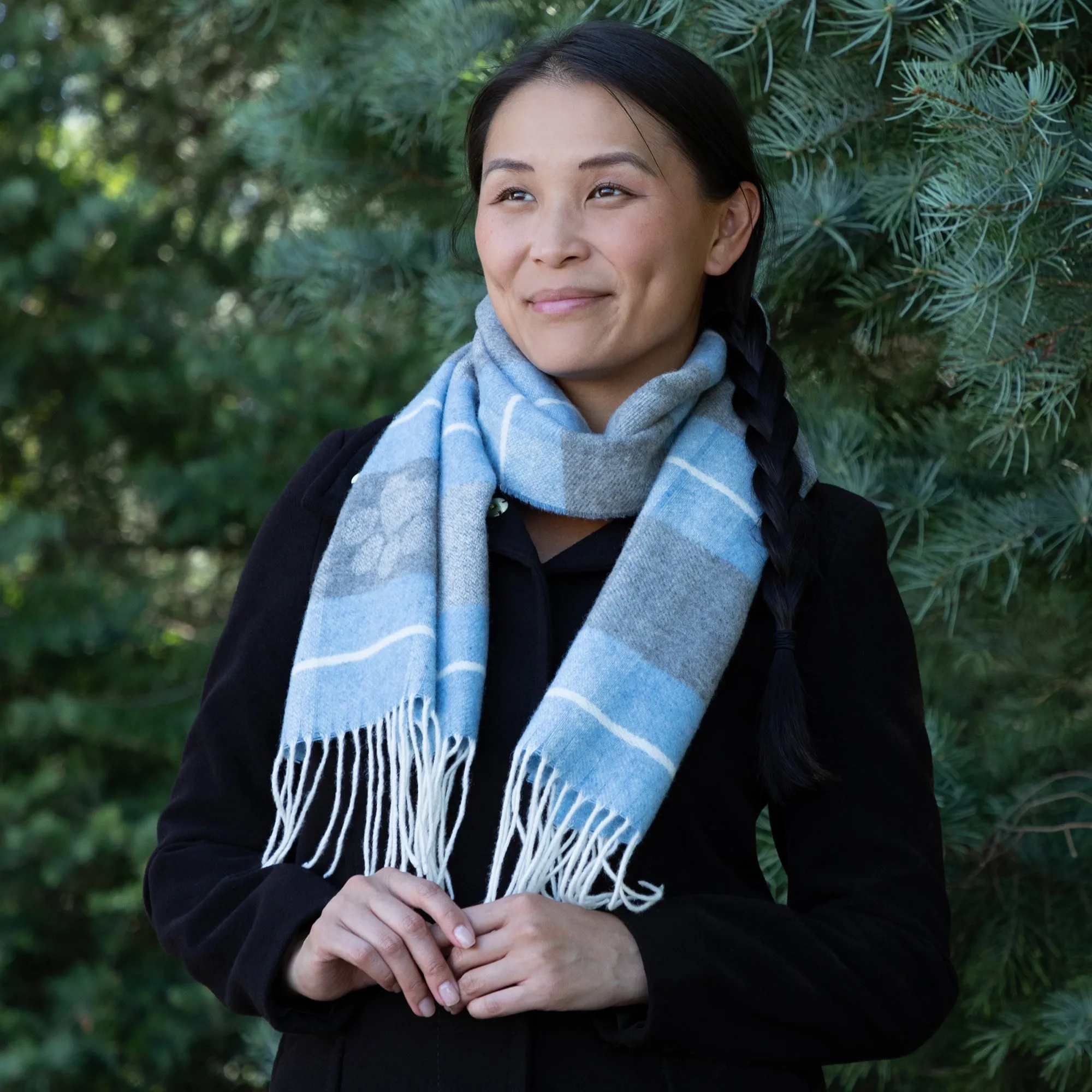 Paw Plaid Merino Wool & Cashmere Scarf