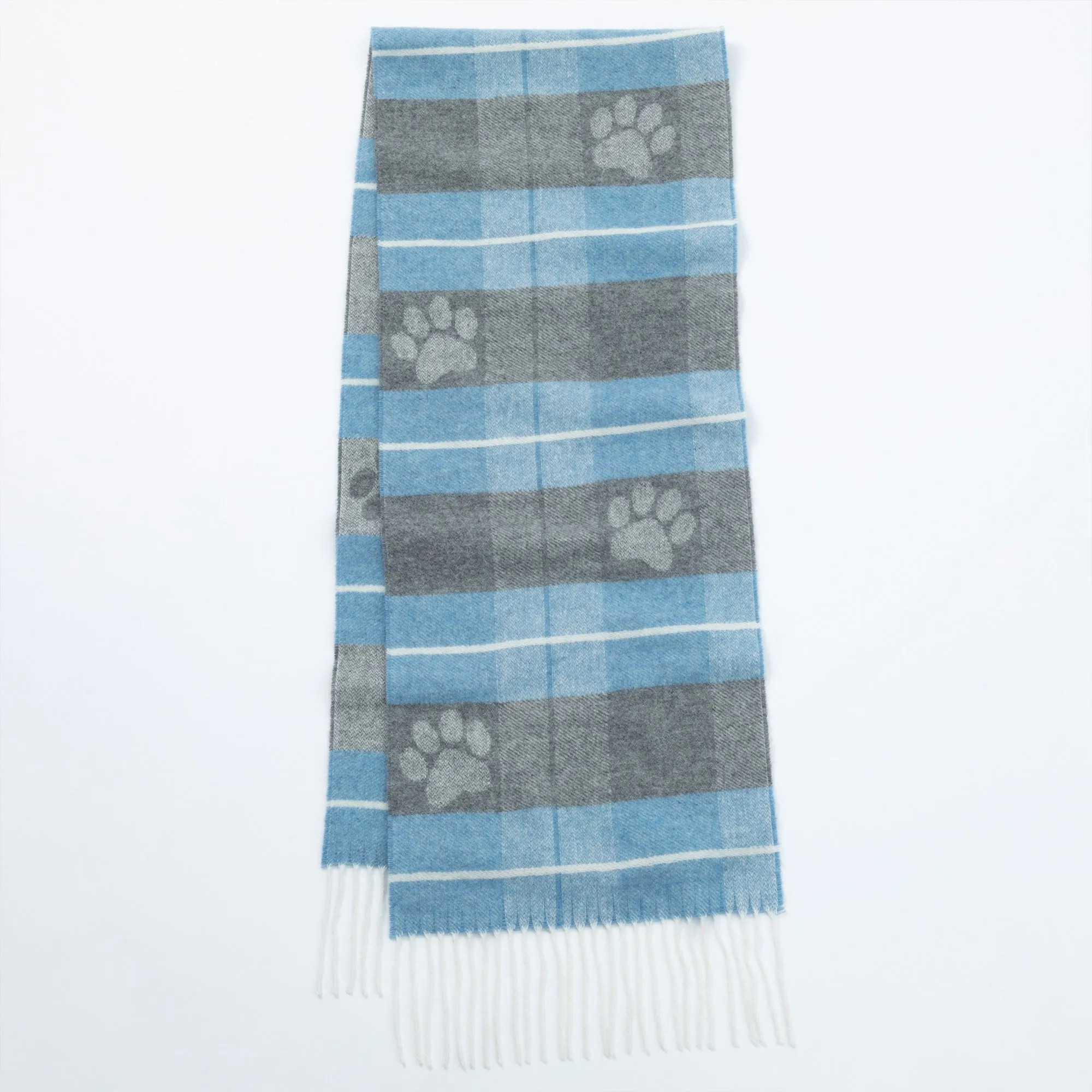 Paw Plaid Merino Wool & Cashmere Scarf