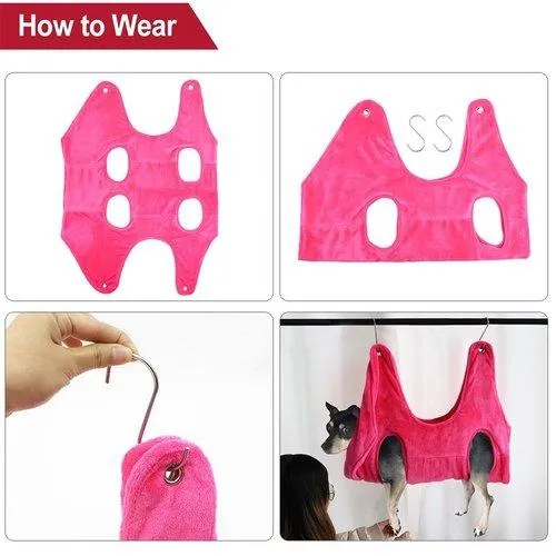 Pet Soft Flannel Grooming Hammock Restraint Bag