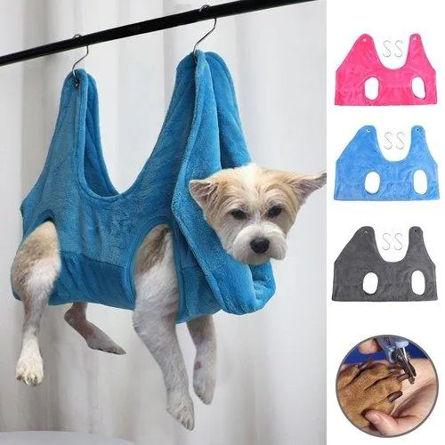 Pet Soft Flannel Grooming Hammock Restraint Bag