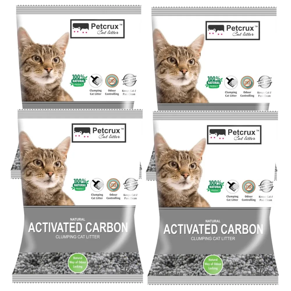 PetCrux Exclusive Scoopable Unscented Natural Activated Carbon Cat Litter