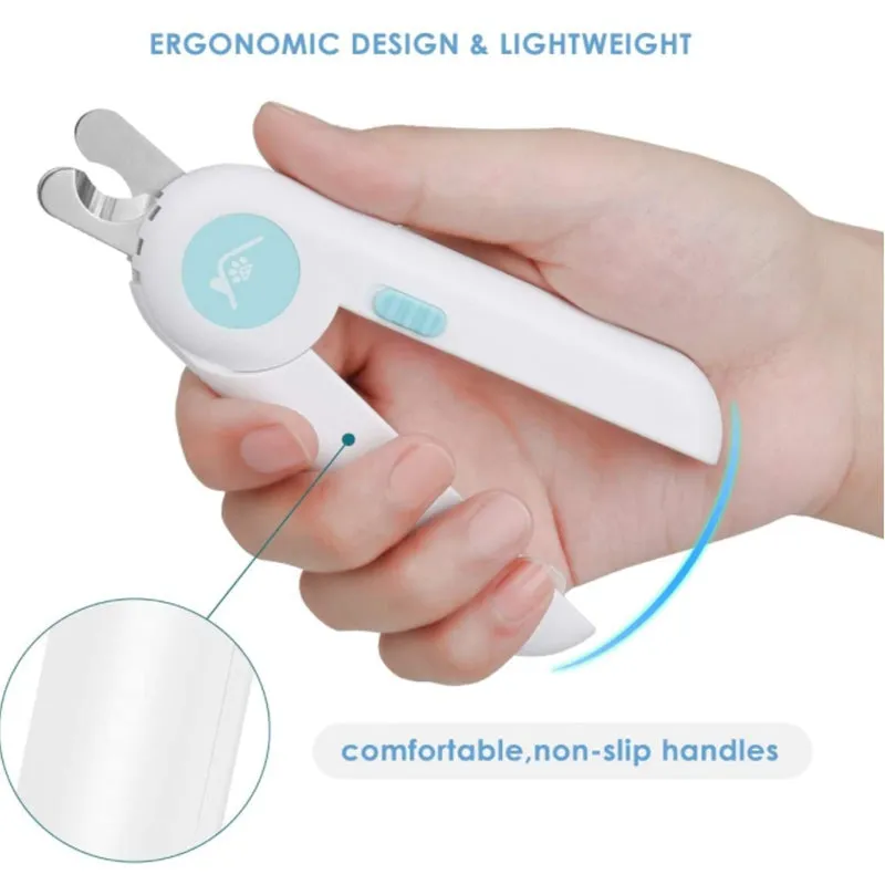 Pipers Cat Dog Nail Clippers Trimmer Pet Nail Clippers LED Light Avoid Over-Cutting Hidden Nail File Razor Sharp Blade