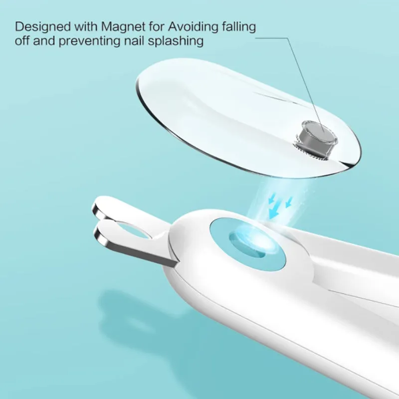Pipers Cat Dog Nail Clippers Trimmer Pet Nail Clippers LED Light Avoid Over-Cutting Hidden Nail File Razor Sharp Blade