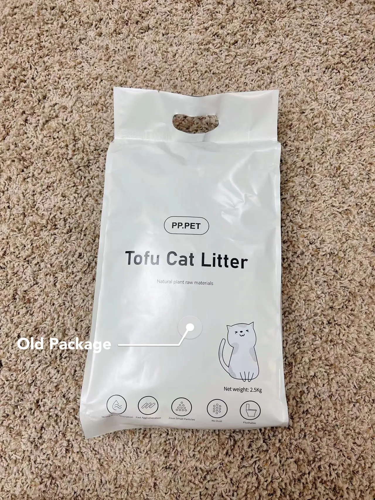 PP.PET Natural Clumping Flushable Tofu Cat Litter, Green Tea