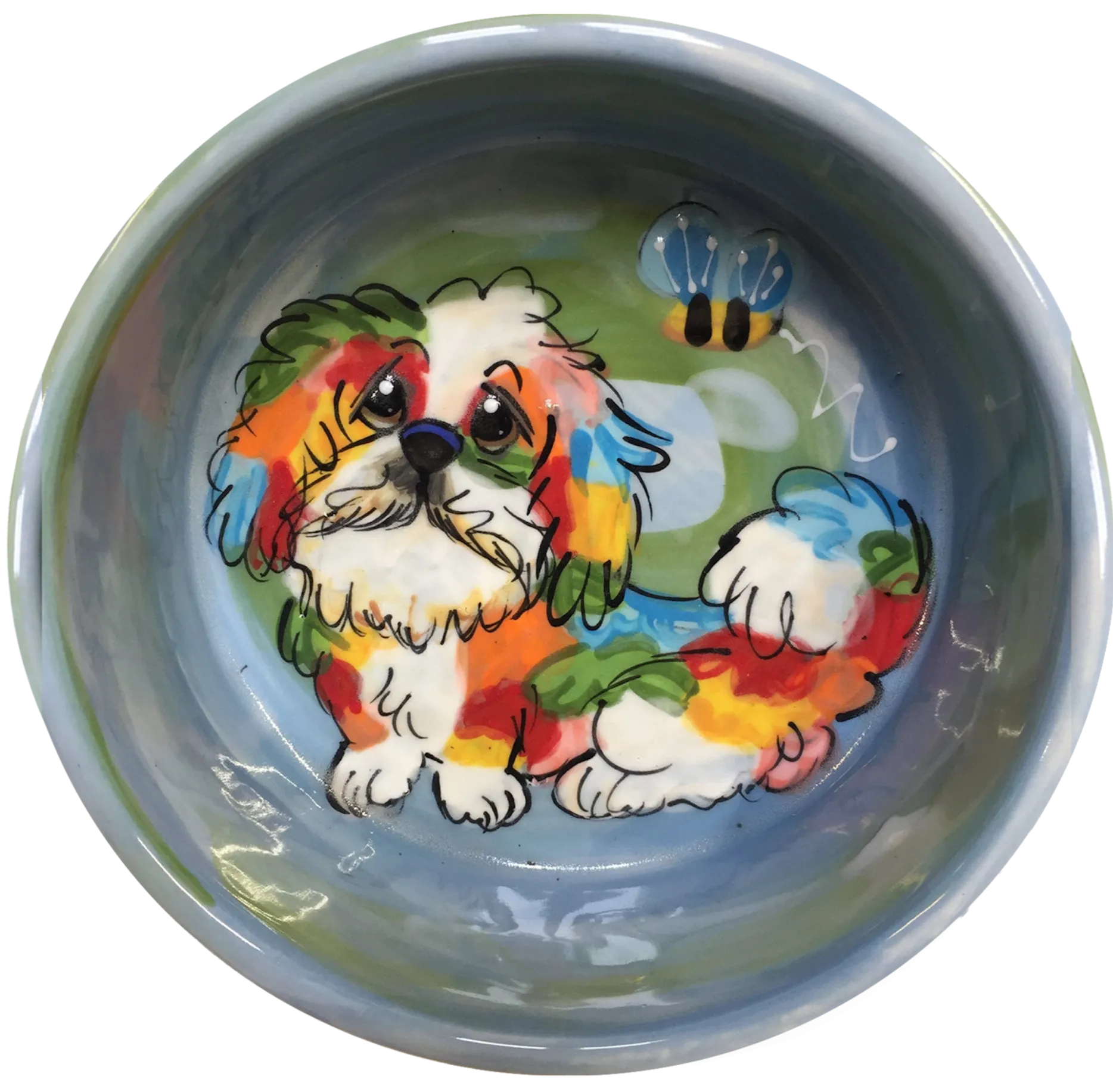 Shih Tzu Rainbow Palz Dog Bowl