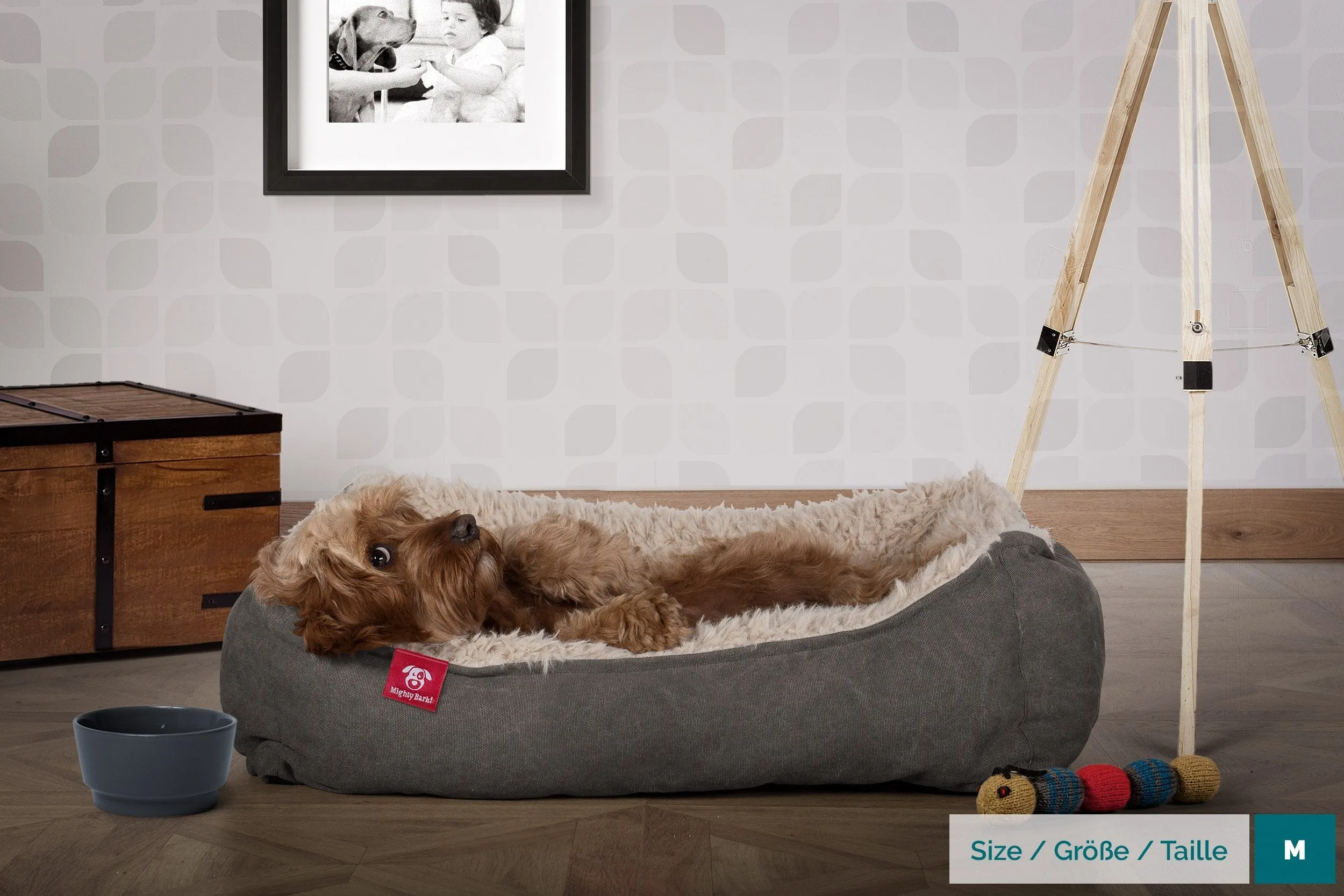 The Nest - Orthopedic Memory Foam Dog Bed - Alpaca Denim Pewter