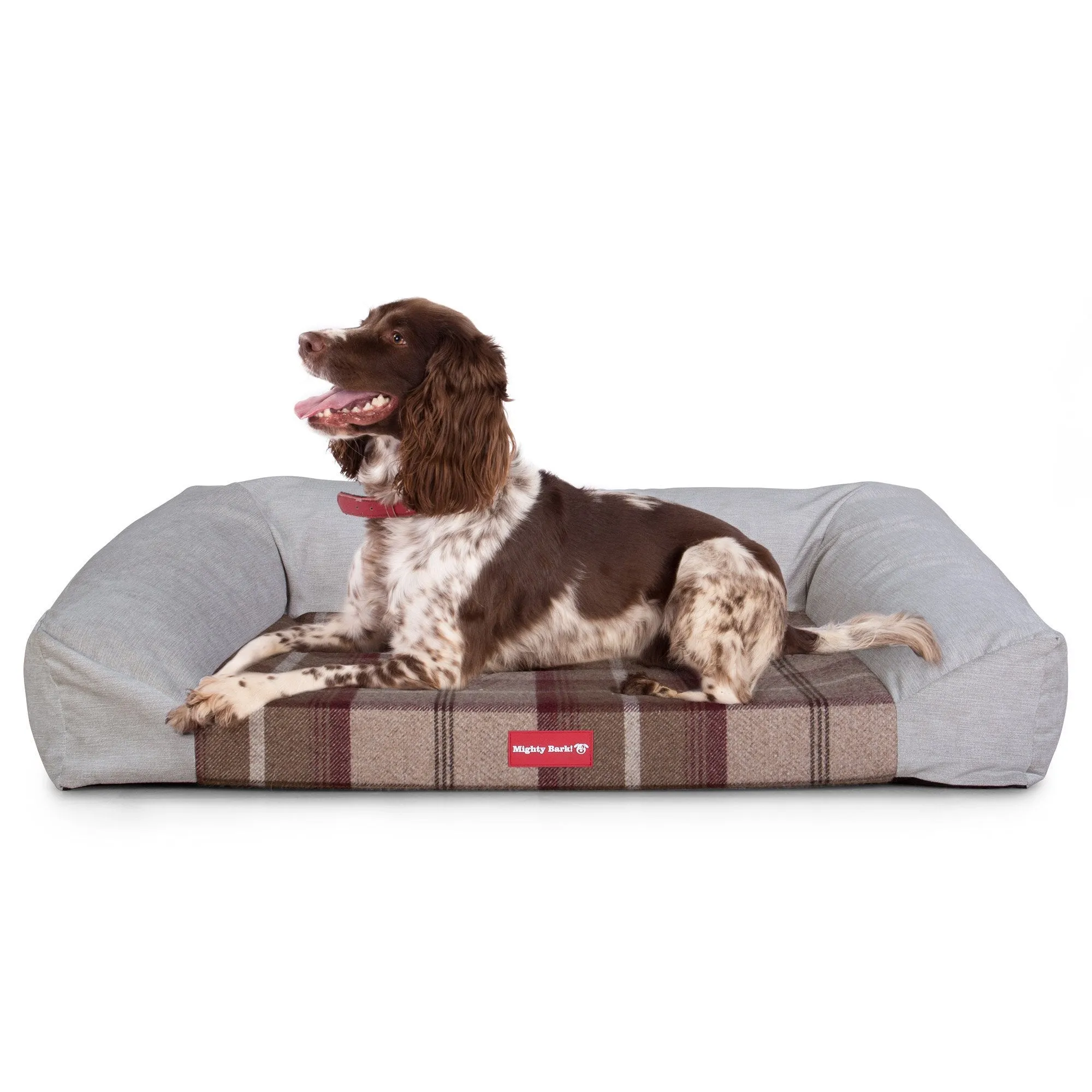 The Sofa - Orthopedic Memory Foam Sofa Dog Bed - Tartan Mulberry